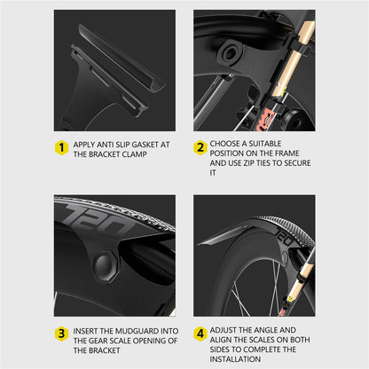 ENLEE EN720 1Pc Road Bike Mudguard Folding Bicycle Fender for 700Cx18-32mm Tire Width