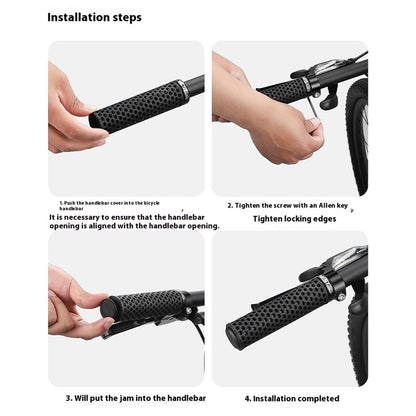 WEST BIKING YP0804081 3D Printed Bicycle Handlebar Grips Anti Slip Shock Absorbing Mountain Bike Handle Bar