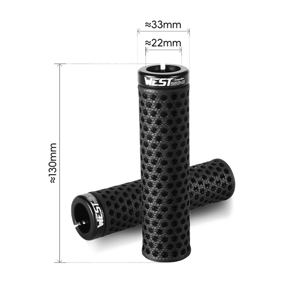 WEST BIKING YP0804081 3D Printed Bicycle Handlebar Grips Anti Slip Shock Absorbing Mountain Bike Handle Bar