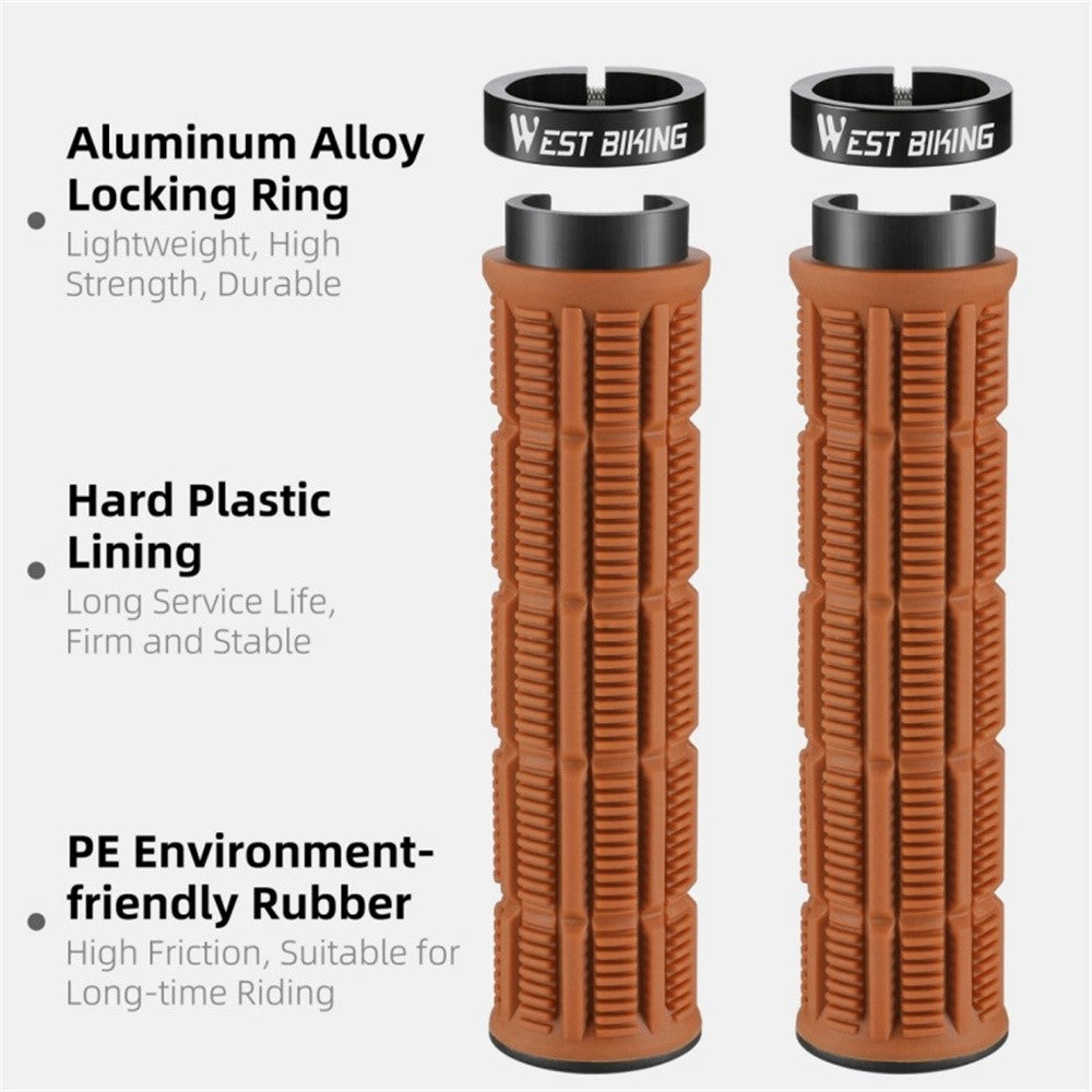 WEST BIKING YP0804089 1 Pair Anti Slip Mountain Bike Handlebar Grips Shock Absorbing Bicycle Grips