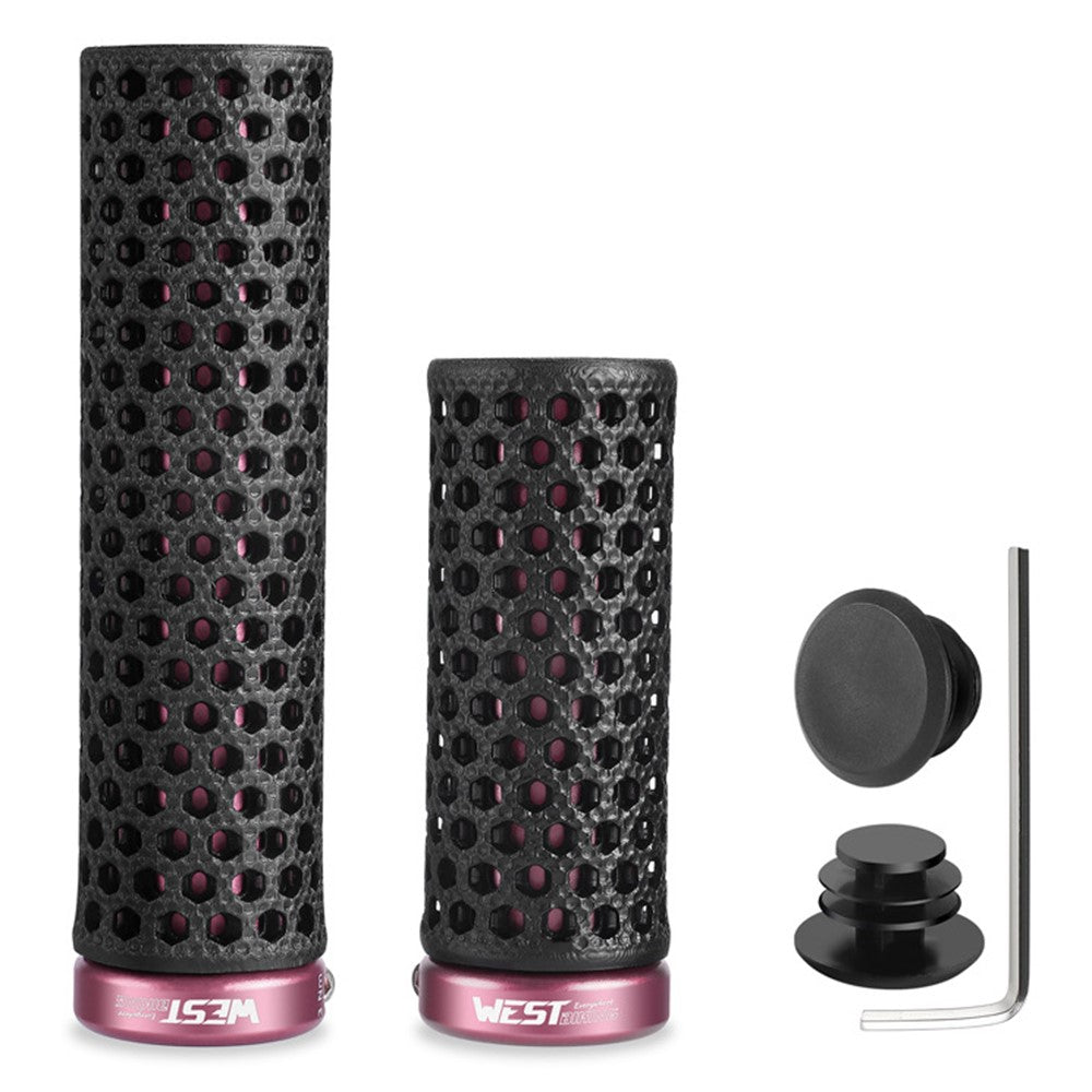 WEST BIKING YP0804092 1 Pair Mountain Bike Long + Short Grips 3D Printed TPU Anti Slip Handlebar Grips