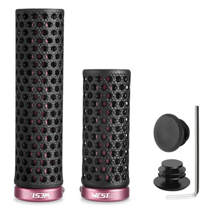 WEST BIKING YP0804092 1 Pair Mountain Bike Long + Short Grips 3D Printed TPU Anti Slip Handlebar Grips