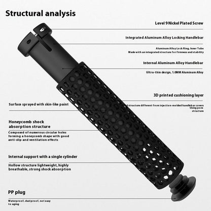 WEST BIKING YP0804092 1 Pair Mountain Bike Long + Short Grips 3D Printed TPU Anti Slip Handlebar Grips