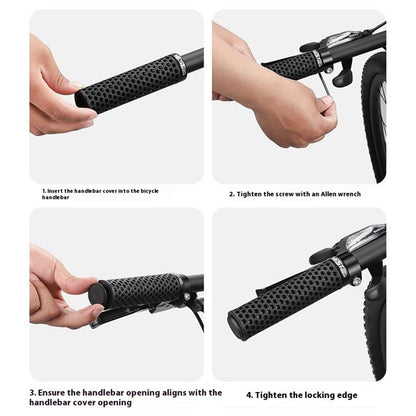 WEST BIKING YP0804092 1 Pair Mountain Bike Long + Short Grips 3D Printed TPU Anti Slip Handlebar Grips