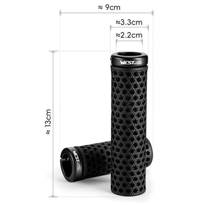 WEST BIKING YP0804092 1 Pair Mountain Bike Long + Short Grips 3D Printed TPU Anti Slip Handlebar Grips