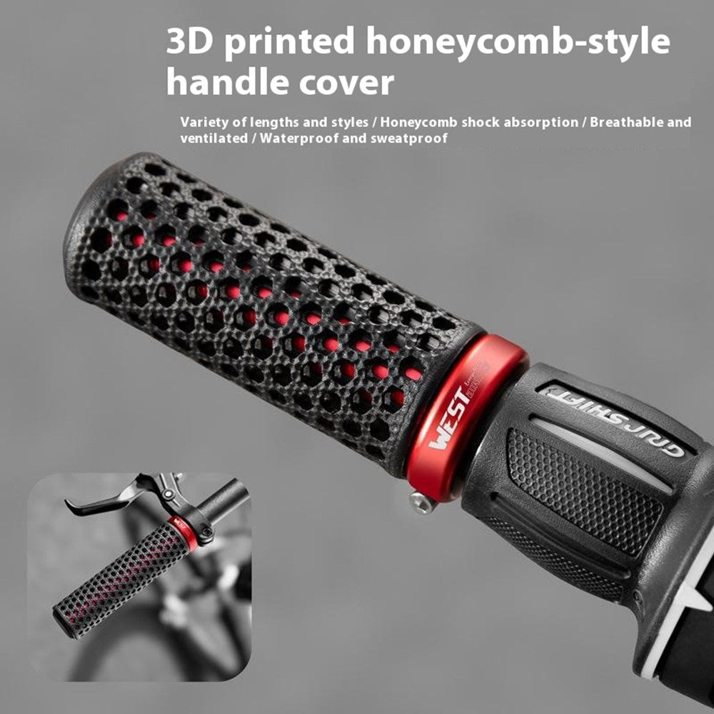 WEST BIKING YP0804092 1 Pair Mountain Bike Long + Short Grips 3D Printed TPU Anti Slip Handlebar Grips