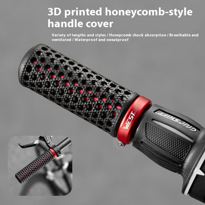 WEST BIKING YP0804092 1 Pair Mountain Bike Long + Short Grips 3D Printed TPU Anti Slip Handlebar Grips