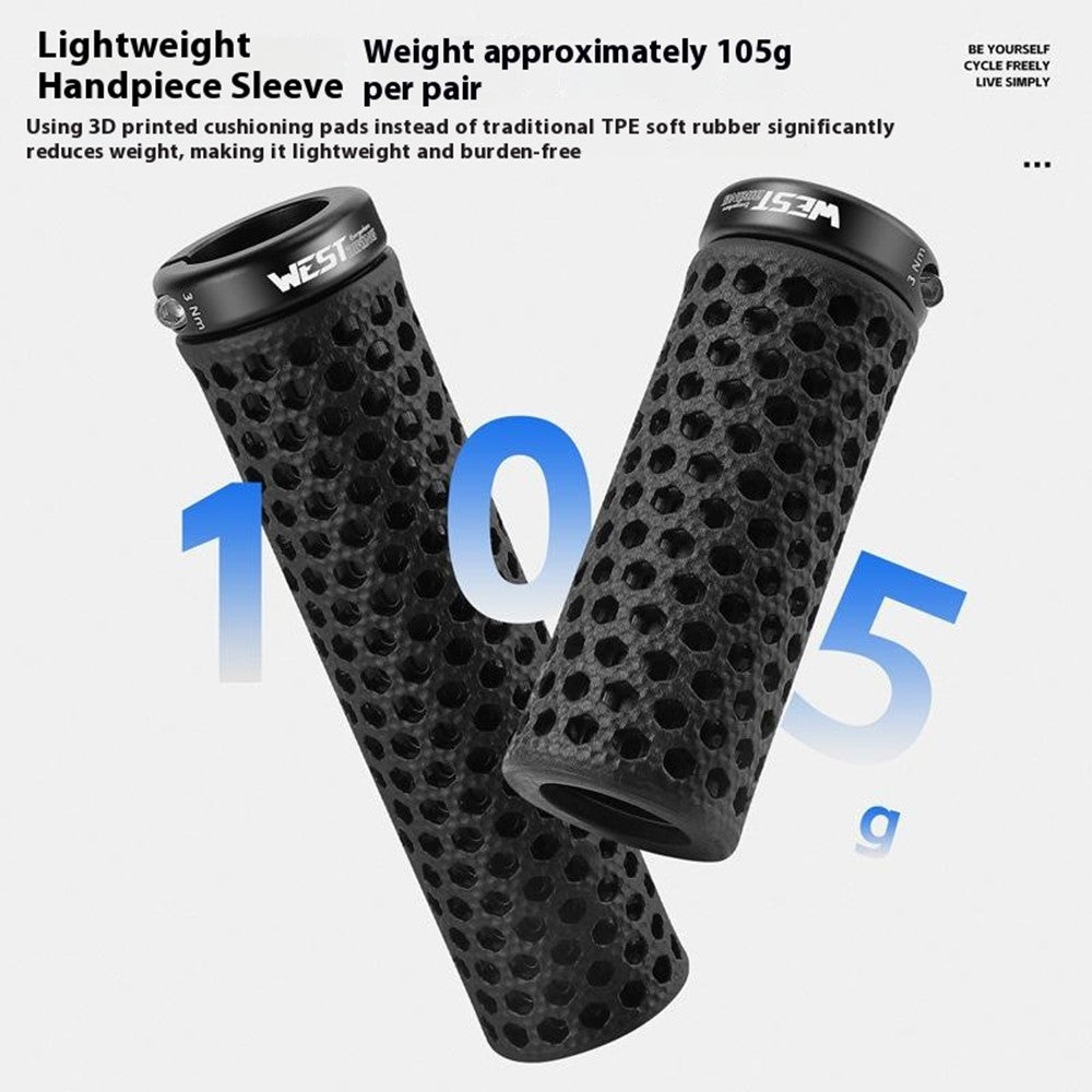 WEST BIKING YP0804092 1 Pair Mountain Bike Long + Short Grips 3D Printed TPU Anti Slip Handlebar Grips
