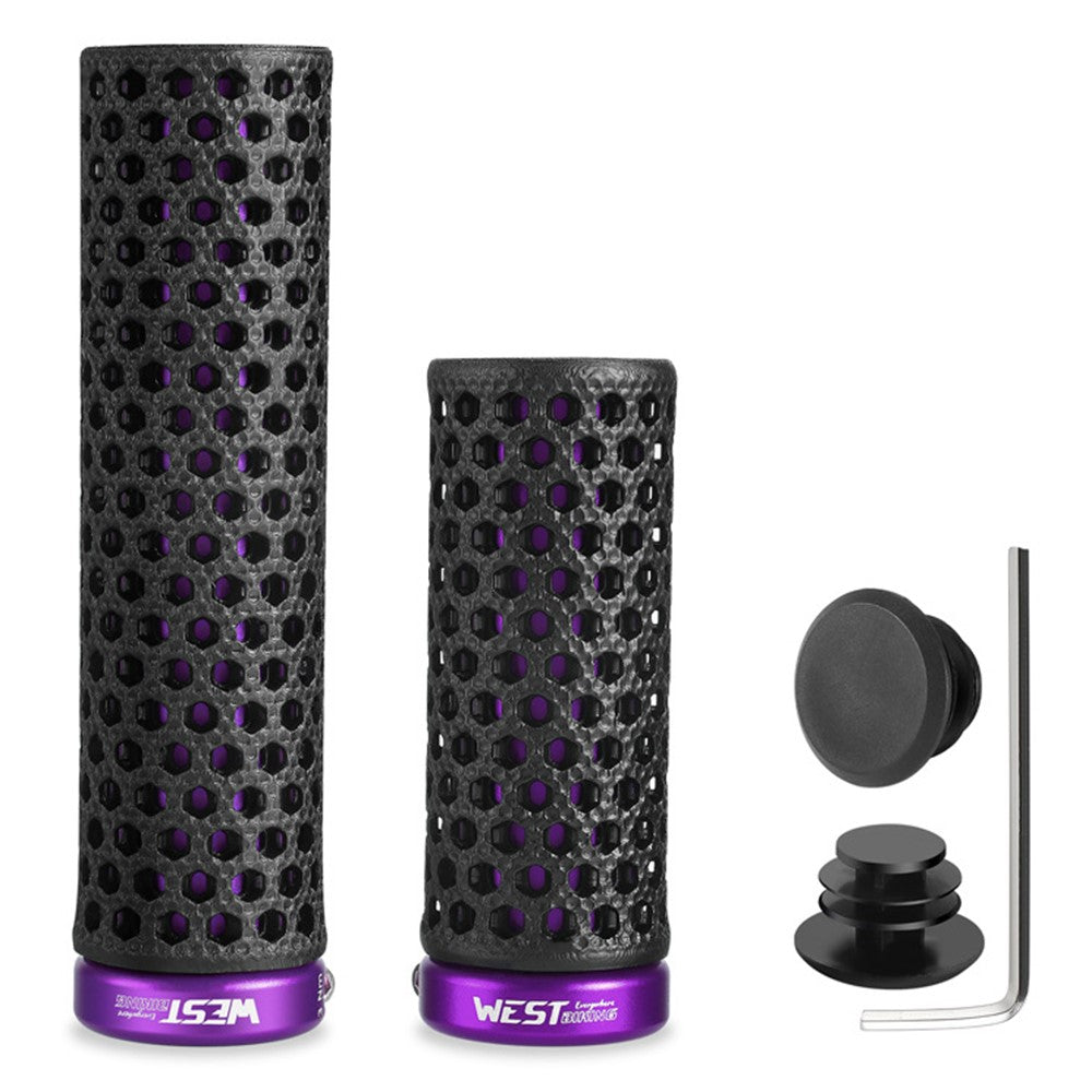 WEST BIKING YP0804092 1 Pair Mountain Bike Long + Short Grips 3D Printed TPU Anti Slip Handlebar Grips