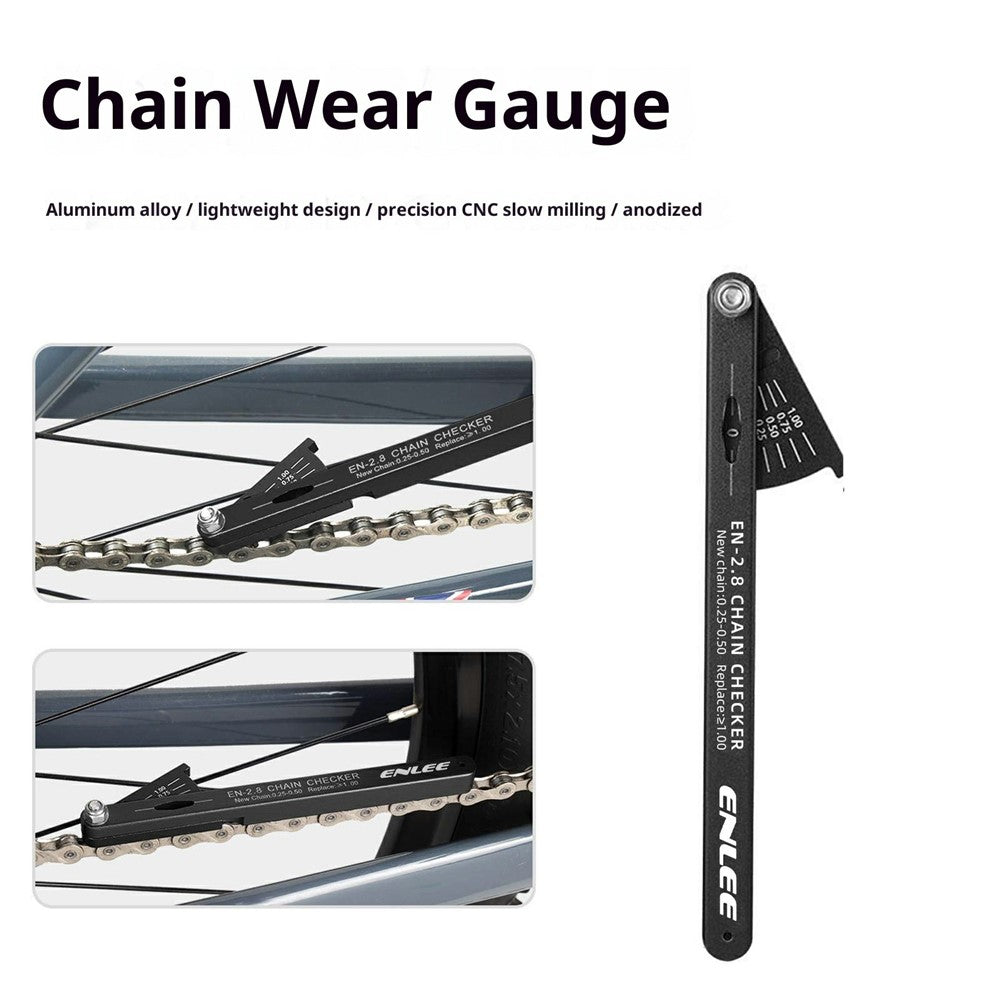 ENLEE EN-2.8 Standard Bicycle Chain Gauge Wear Indicator Road Mountain Bike Chain Stretch Testing Tool