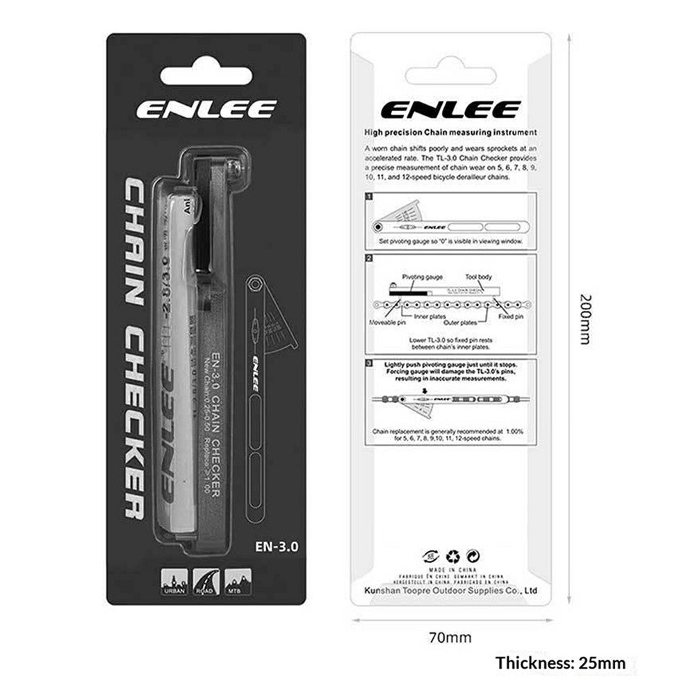 ENLEE EN-2.8 Standard Bicycle Chain Gauge Wear Indicator Road Mountain Bike Chain Stretch Testing Tool