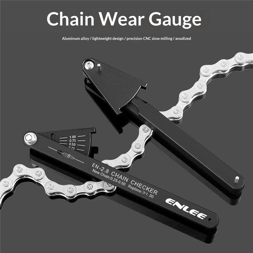 ENLEE E22158 EN-3.0 Bicycle Chain Wear Indicator Tool Precision Measuring Ruler for Mountain Road Bike Maintenance