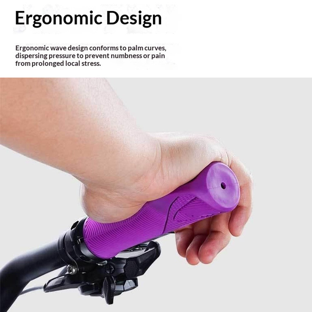 ENLEE E22145 1 Pair Bicycle Handlebar Grips Mountain Folding Bike Anti-Slip Rubber Grips Lockable Shock-Absorbing for Cycling