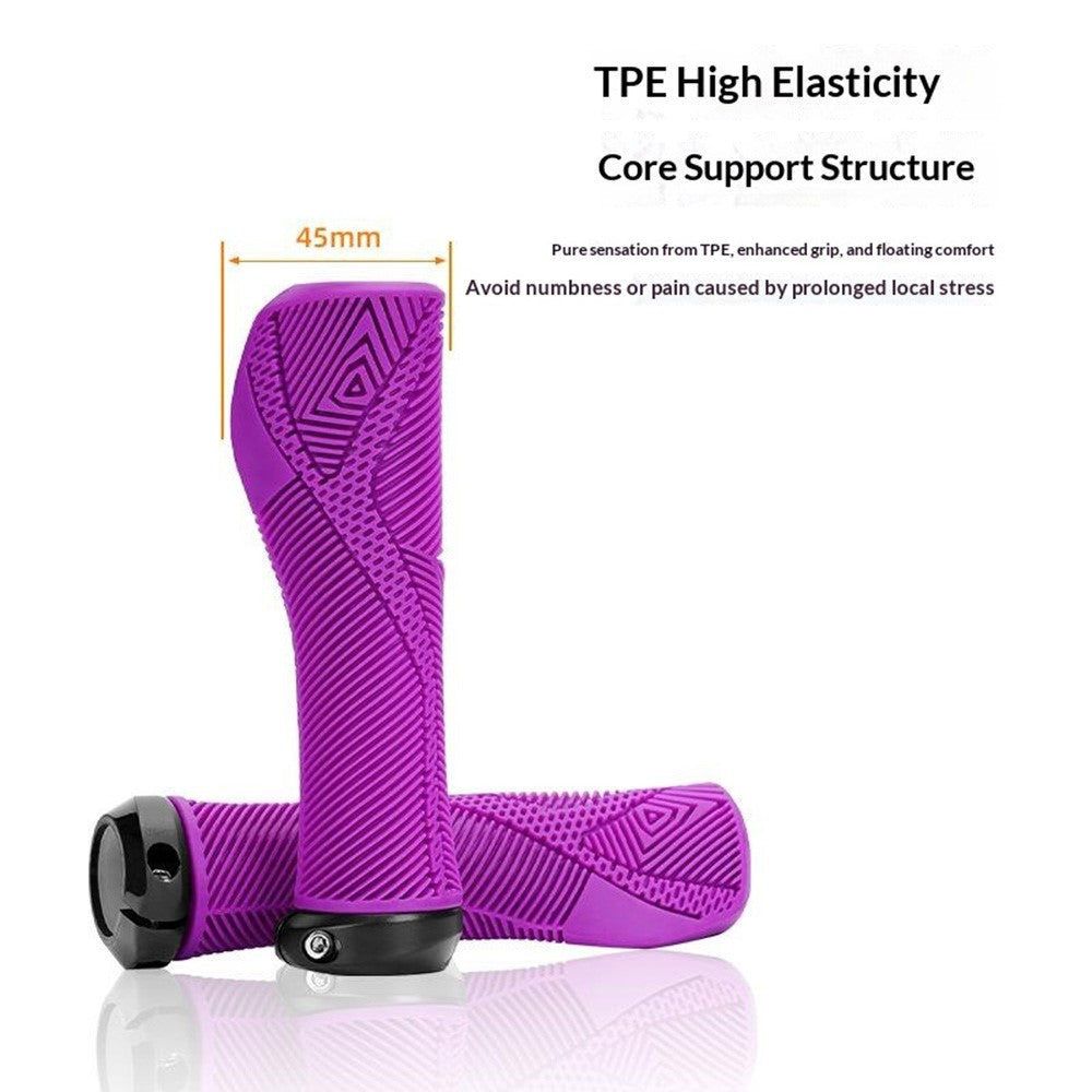 ENLEE E22145 1 Pair Bicycle Handlebar Grips Mountain Folding Bike Anti-Slip Rubber Grips Lockable Shock-Absorbing for Cycling