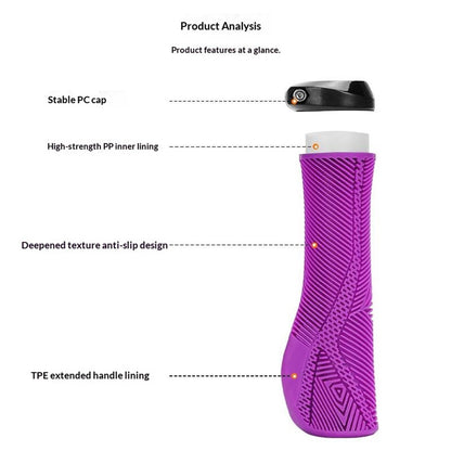 ENLEE E22145 1 Pair Bicycle Handlebar Grips Mountain Folding Bike Anti-Slip Rubber Grips Lockable Shock-Absorbing for Cycling