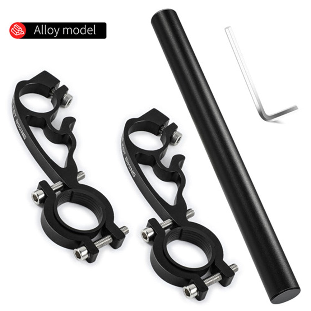 WEST BIKING Aluminum Alloy Bicycle Handlebar Extender Double Clamp Bracket for Bike Light GPS Computer