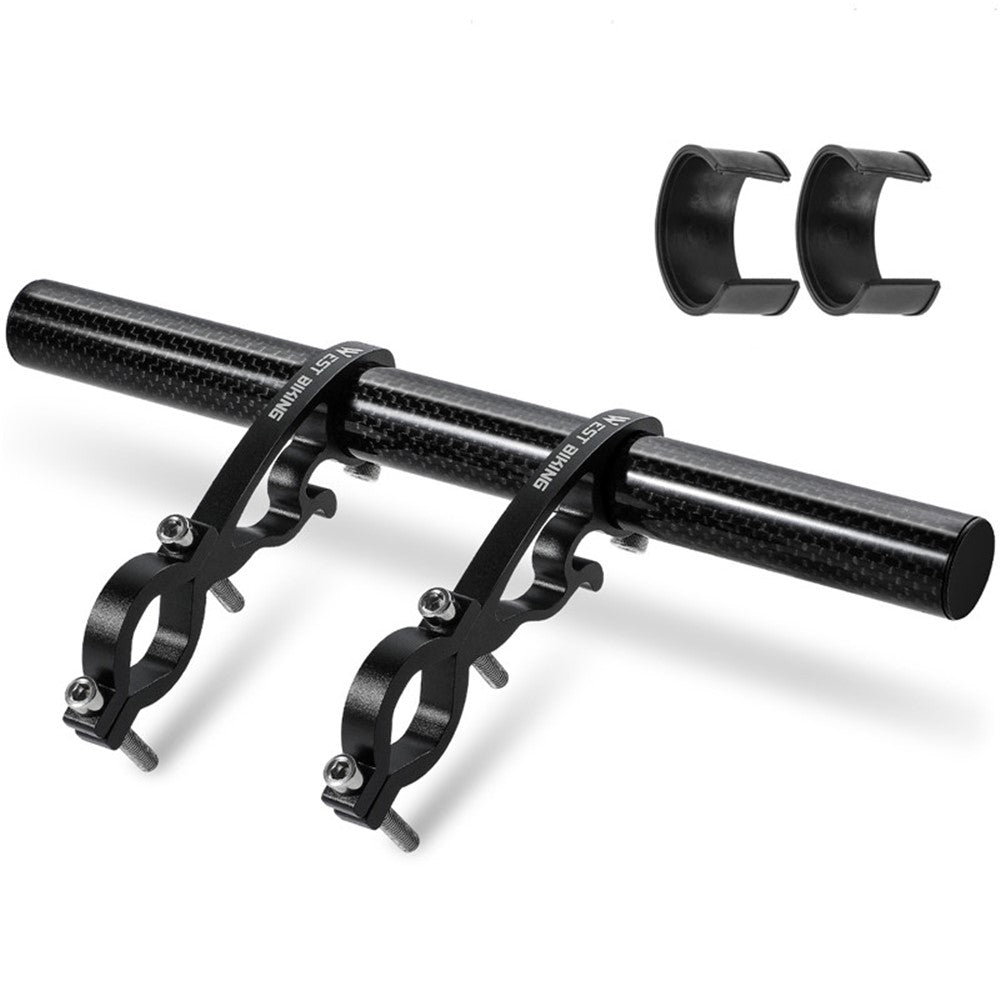 WEST BIKING Cycling Carbon Fiber Bicycle Handlebar Extender Double Clamp Bracket for Bike Light GPS Computer