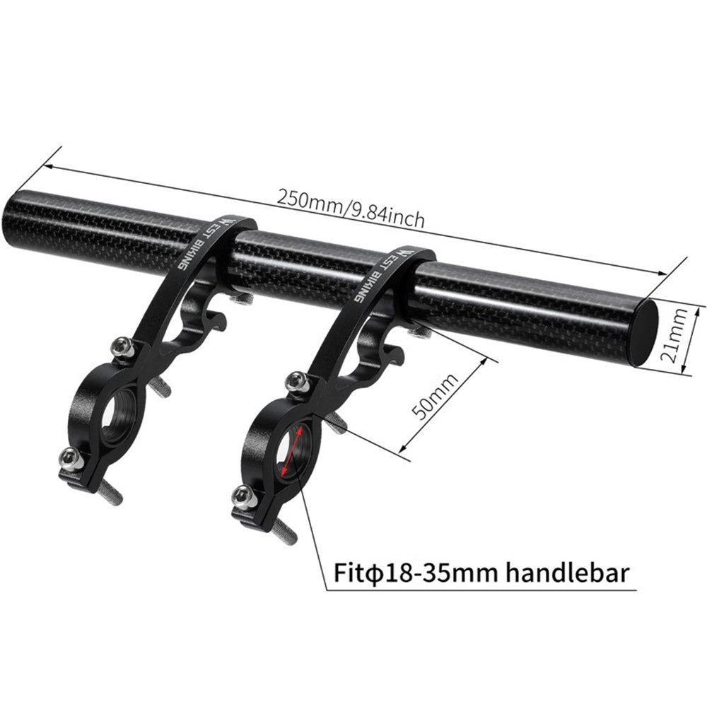WEST BIKING Cycling Carbon Fiber Bicycle Handlebar Extender Double Clamp Bracket for Bike Light GPS Computer