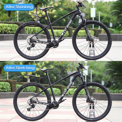 WEST BIKING YP0714023 1 Pair Telescopic Bicycle Fender Protector Bike Front Rear Mudguard Set