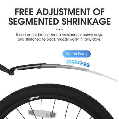 WEST BIKING YP0714023 1 Pair Telescopic Bicycle Fender Protector Bike Front Rear Mudguard Set