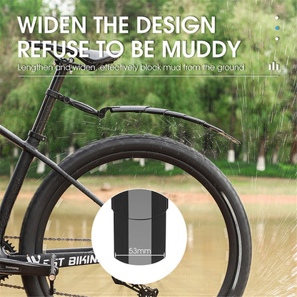 WEST BIKING YP0714023 1 Pair Telescopic Bicycle Fender Protector Bike Front Rear Mudguard Set