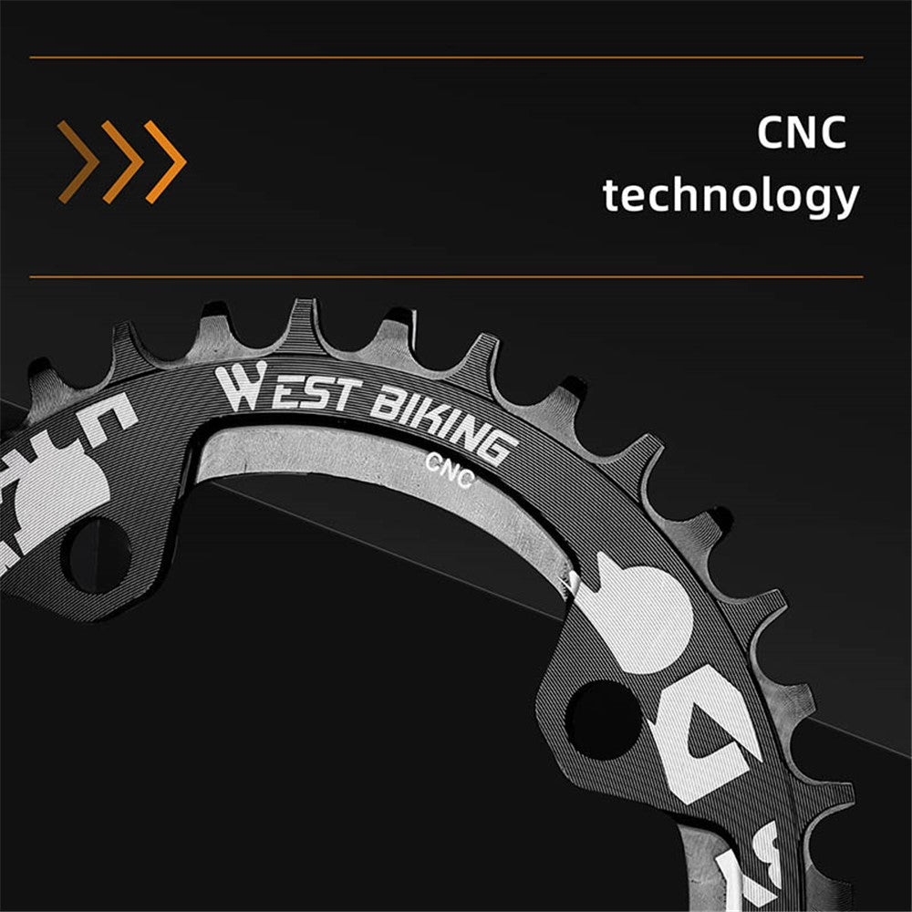 WEST BIKING Aluminum Alloy CNC Positive and Negative Tooth Disc 104BCD 34T Single Chain Ring for MTB Bicycle