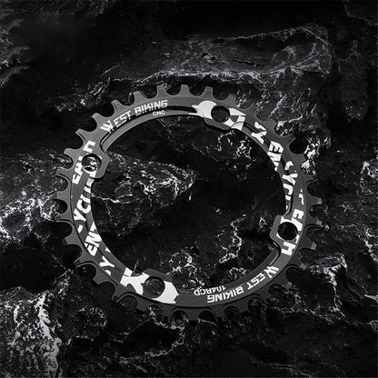 WEST BIKING Aluminum Alloy CNC Positive and Negative Tooth Disc 104BCD 34T Single Chain Ring for MTB Bicycle