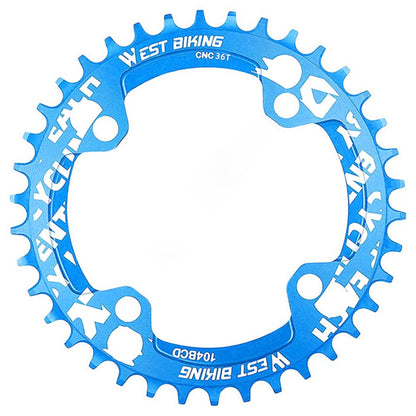 WEST BIKING MTB Bike Positive and Negative Tooth Single Chain Ring Aluminum Alloy CNC 104BCD 36T Chainring