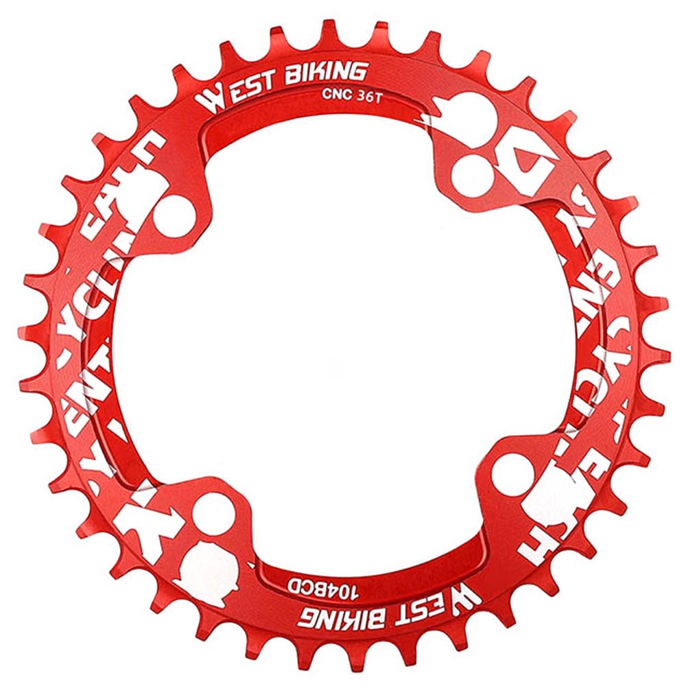 WEST BIKING MTB Bike Positive and Negative Tooth Single Chain Ring Aluminum Alloy CNC 104BCD 36T Chainring