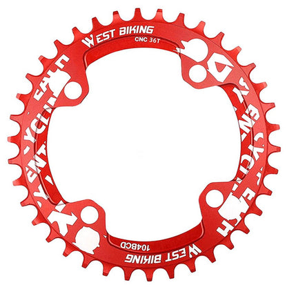 WEST BIKING MTB Bike Positive and Negative Tooth Single Chain Ring Aluminum Alloy CNC 104BCD 36T Chainring