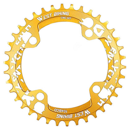 WEST BIKING 104BCD 38T Aluminum Alloy CNC Single Chainring MTB Bike Positive and Negative Toothed Chain Ring
