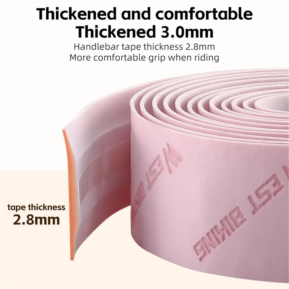 WEST BIKING YP0804075 2Pcs PU Leather+EVA Handlebar Tape Road Bike Handle Wrap