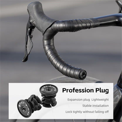WEST BIKING YP0804075 2Pcs PU Leather+EVA Handlebar Tape Road Bike Handle Wrap