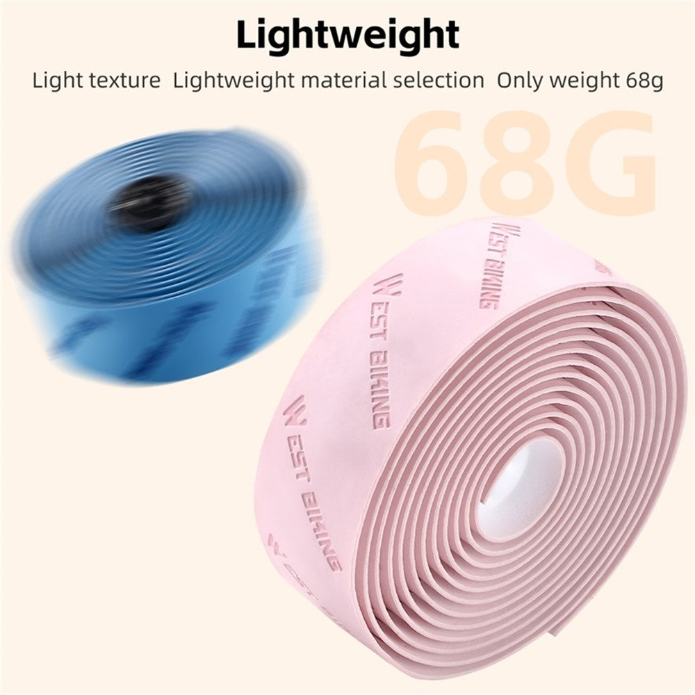 WEST BIKING YP0804075 2Pcs PU Leather+EVA Handlebar Tape Road Bike Handle Wrap