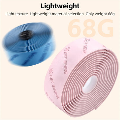 WEST BIKING YP0804075 2Pcs PU Leather+EVA Handlebar Tape Road Bike Handle Wrap