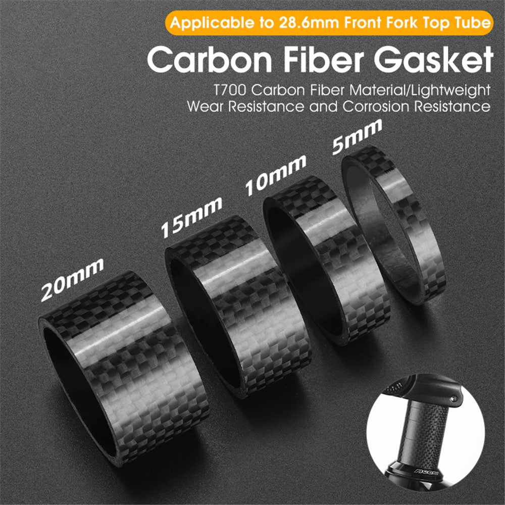 WEST BIKING 10mm Carbon Fiber MTB Bike Front Fork Spacer Spare Parts Bicycle Stem Fork Gasket