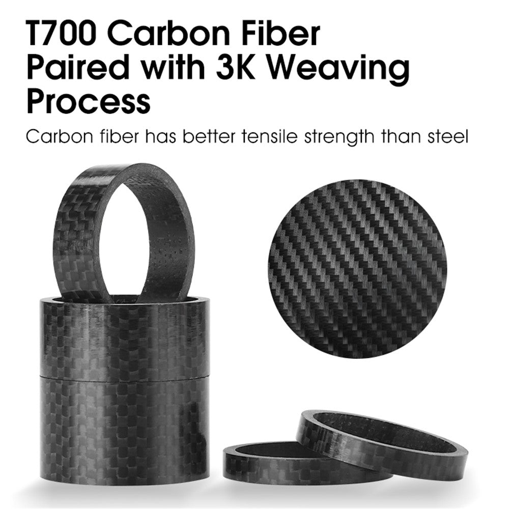 WEST BIKING 10mm Carbon Fiber MTB Bike Front Fork Spacer Spare Parts Bicycle Stem Fork Gasket
