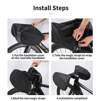WEST BIKING YP0719375 Bicycle Handlebar Cover 210D Nylon Road Bike Handlebar Dust Cover