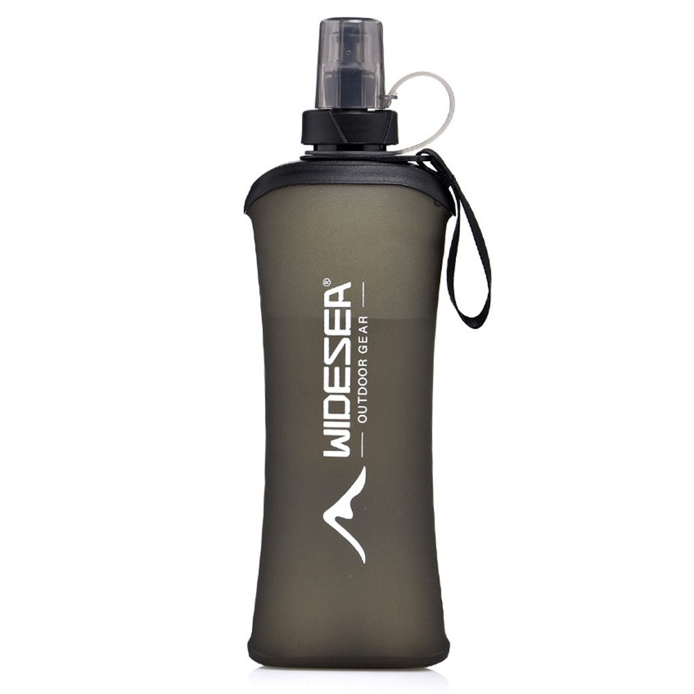 WIDESEA WSPC-003G Outdoor Running Cycling Sports Water Bottle 500ml TPU Soft Foldable Hydration Flask (BPA Free, No FDA)