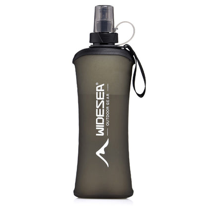 WIDESEA WSPC-003G Outdoor Running Cycling Sports Water Bottle 500ml TPU Soft Foldable Hydration Flask (BPA Free, No FDA)