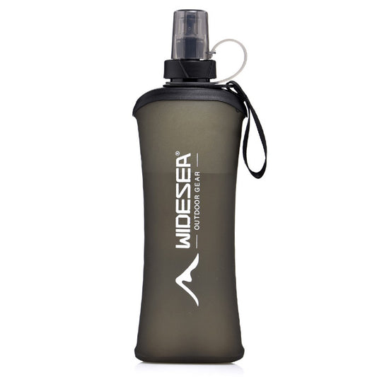 WIDESEA WSPC-003G Outdoor Running Cycling Sports Water Bottle 500ml TPU Soft Foldable Hydration Flask (BPA Free, No FDA)