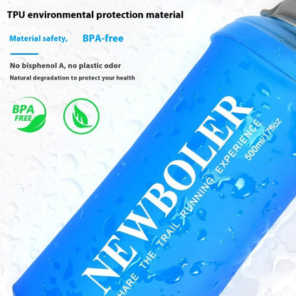 NEWBOLER BIKF-BOT217 500ML Soft Water Bottle Marathon Running Foldable Handheld Hydration Flask (BPA Free, No FDA)