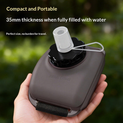200ml Food Grade Silicone Wrist Water Bottle Portable Sports Water Cup for Running Cycling Hiking (BPA Free, No FDA)