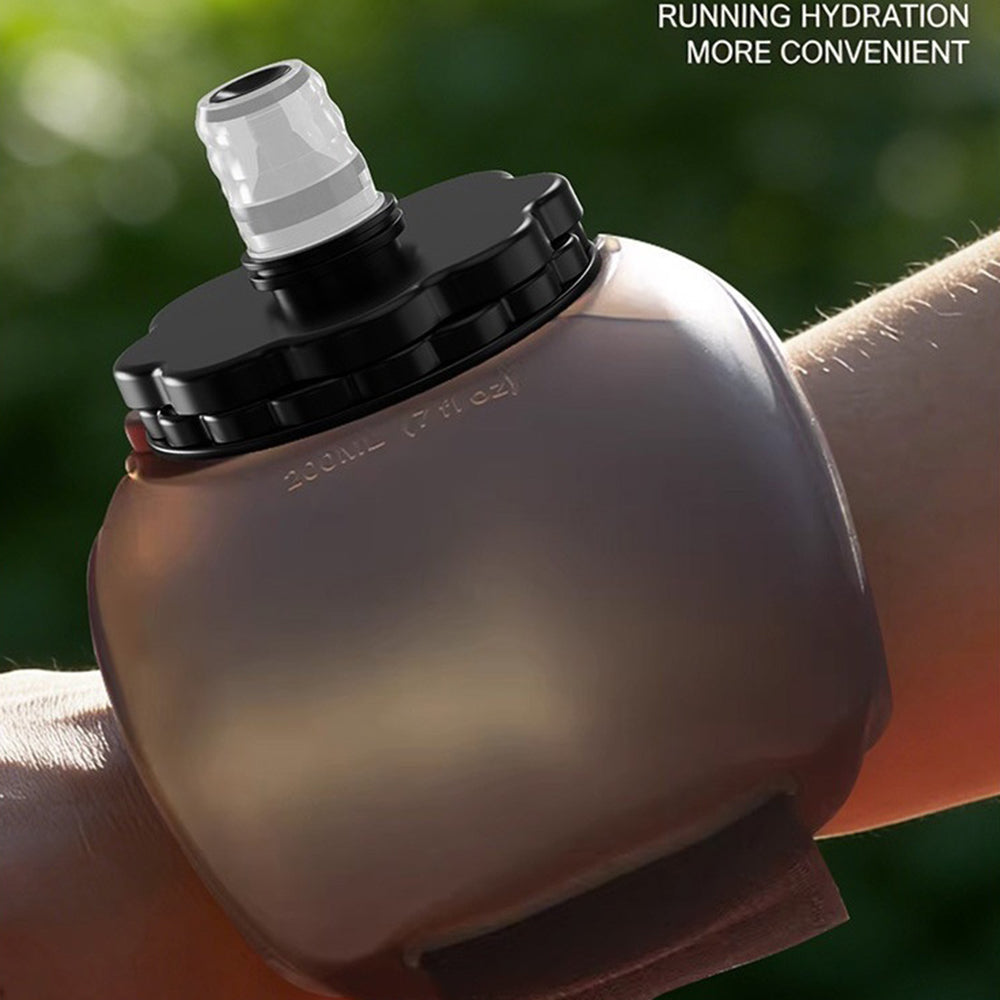 200ml Food Grade Silicone Wrist Water Bottle Portable Sports Water Cup for Running Cycling Hiking (BPA Free, No FDA)