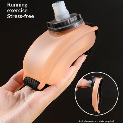 200ml Food Grade Silicone Wrist Water Bottle Portable Sports Water Cup for Running Cycling Hiking (BPA Free, No FDA)