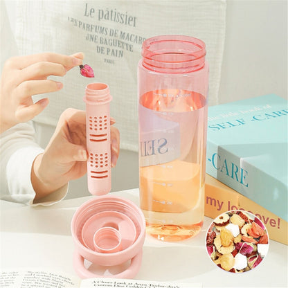 1000ml Gradient Color Drinking Cup Outdoor Portable Water Bottle with Tea Divider