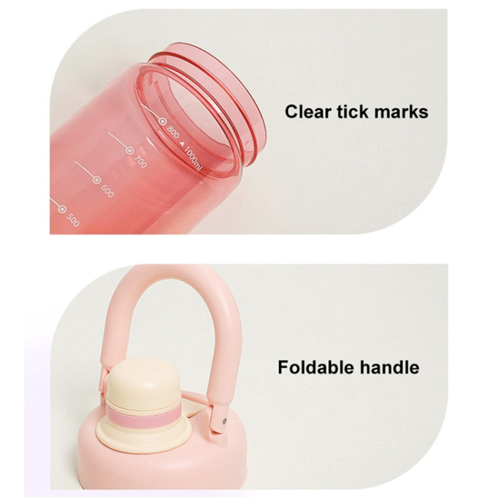 1000ml Gradient Color Drinking Cup Outdoor Portable Water Bottle with Tea Divider