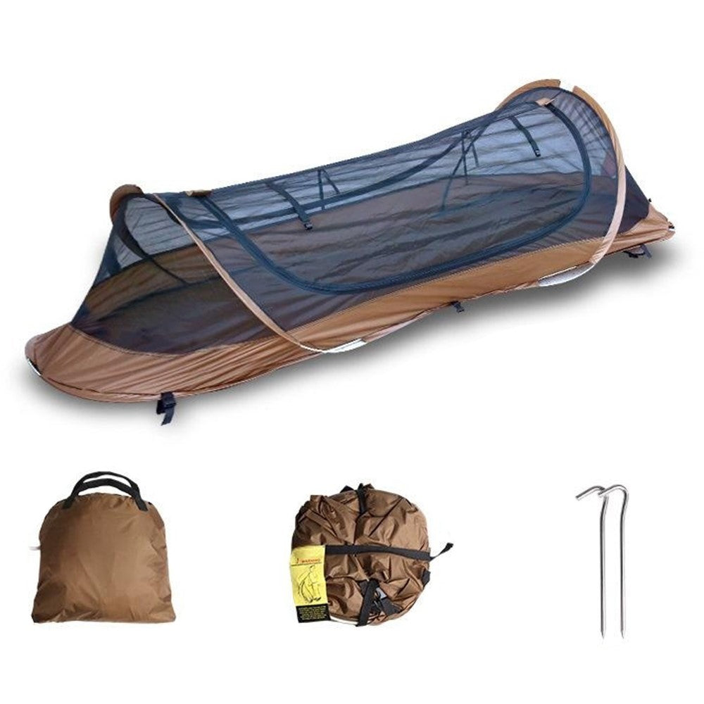 Single Person Quick Open Hiking Tent Outdoor Mosquito Proof Tactical Camping Shelter with Storage Bag