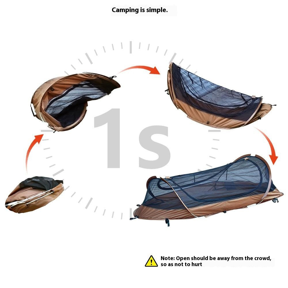 Single Person Quick Open Hiking Tent Outdoor Mosquito Proof Tactical Camping Shelter with Storage Bag