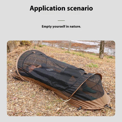 Single Person Quick Open Hiking Tent Outdoor Mosquito Proof Tactical Camping Shelter with Storage Bag